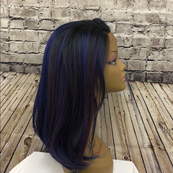 Sapphire ombré human blend lace front wig NEW main image 8